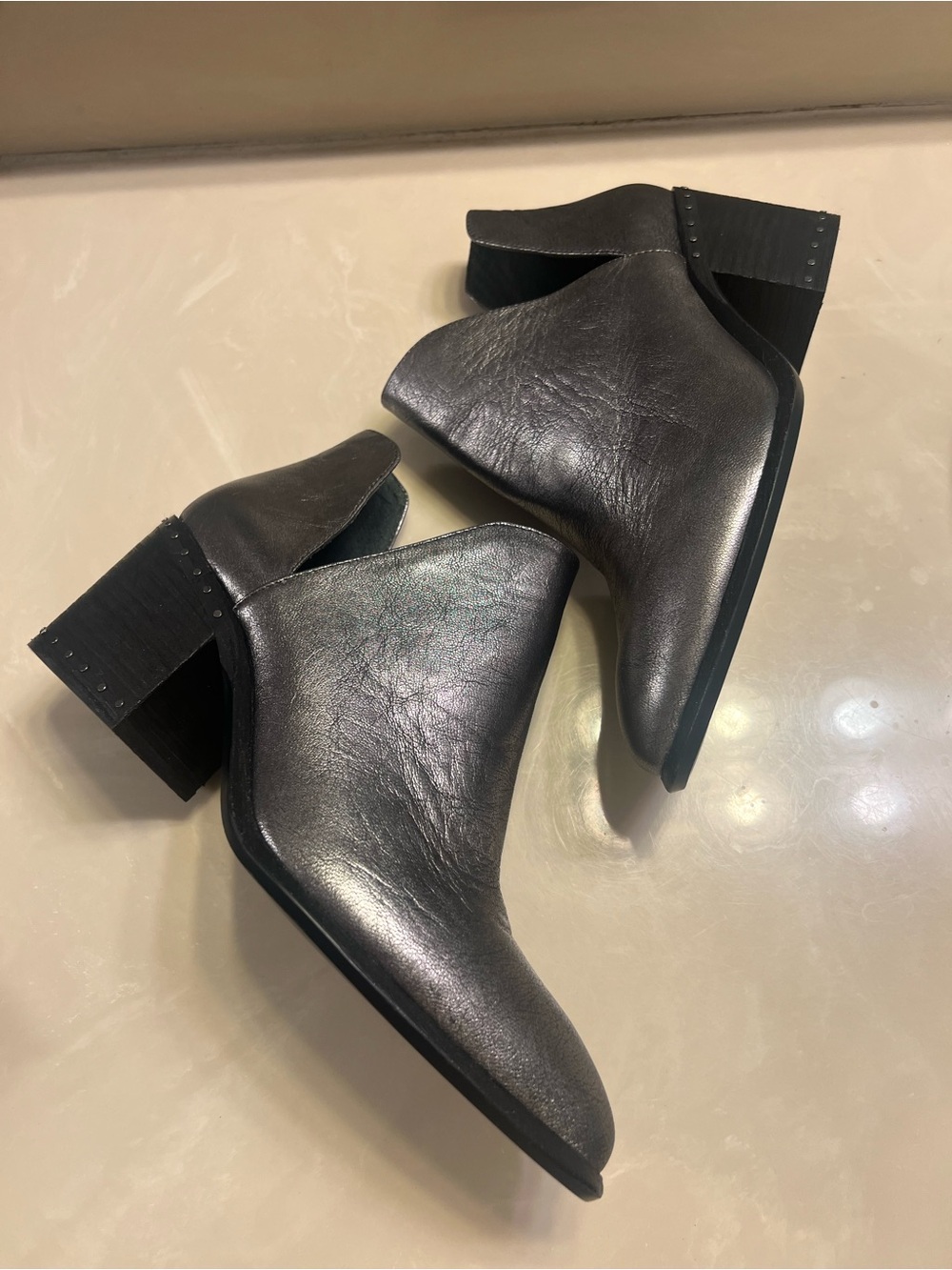 Vince Camuto silver metallic boots size 9